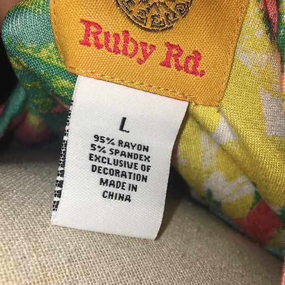 Ruby Rd Rhinestone Embellished Print Top - Picture 4 of 4